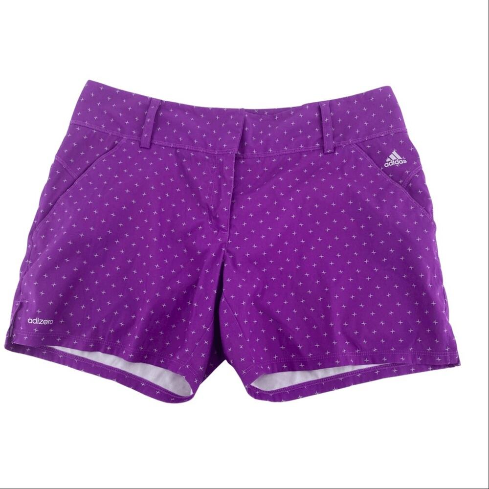 Adidas Adizero women’s shorts purple silver stars size 6